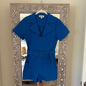 Vibrant Blue Short Sleeve Jumpsuit